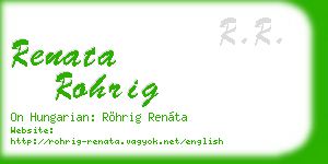 renata rohrig business card